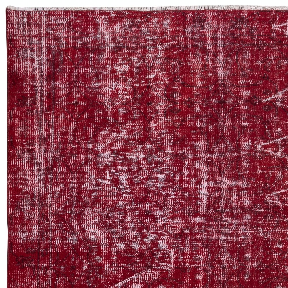 Modern & Contemporary Rug in Dark Red, Handmade Turkish Wool Carpet