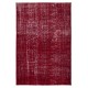 Modern & Contemporary Rug in Dark Red, Handmade Turkish Wool Carpet
