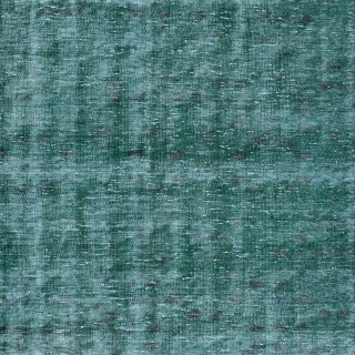 Hand-Made Turkish Area Rug in Green, Modern Upcycled Carpet Hand-Made Turkish Area Rug in Green, Modern Upcycled Carpet