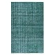 Hand-Made Turkish Area Rug in Green, Modern Upcycled Carpet