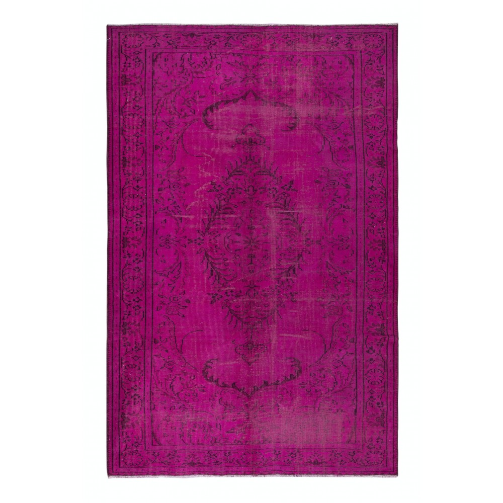 Modern & Contemporary Rug in Pink, Handmade Turkish Wool Carpet