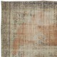 Sun Faded Handmade Anatolian Oushak Rug, Circa 1950, Vintage Shabby Chic Wool Carpet