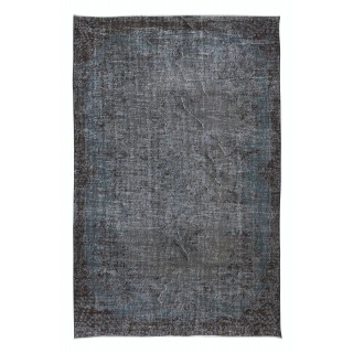 Contemporary Handmade Turkish Area Rug in Pure Gray, Brown & Bluish Gray