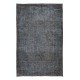 Contemporary Handmade Turkish Area Rug in Pure Gray, Brown & Bluish Gray