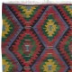 Vintage Handwoven Turkish Wool Kilim 'Flat Weave' with Geometric Patterns