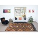 Hand-Woven Anatolian Kilim, All Wool, Vintage Multicolor Rug with Diamond Design