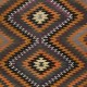 Hand-Woven Anatolian Kilim, All Wool, Vintage Multicolor Rug with Diamond Design