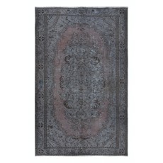 Modern Area Rug, Gray & Soft Red Carpet, Handmade Living Room Carpet in Sapphire Gray