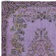 Handmade Purple Indoor-Outdoor Rug with Medallion Design, Contemporary Anatolian Carpet