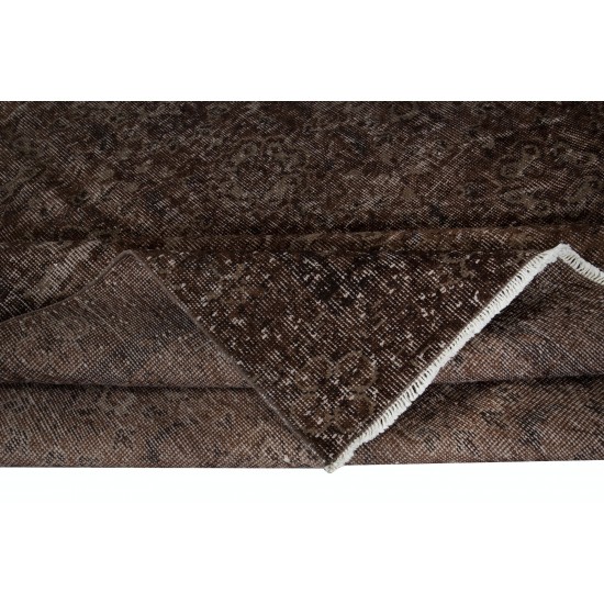 Brown Rug for Modern Interiors, Hand Knotted in Central Anatolia