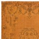 Aubusson Inspired Royal Orange Area Rug for Modern Interiors, Handmade in Turkey