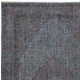 Modern Handmade Wool Area Rug in Gray & Soft Red, Turkish Low Pile Carpet for Home & Office