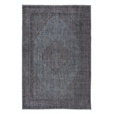 Modern Handmade Wool Area Rug in Gray & Soft Red, Turkish Low Pile Carpet for Home & Office