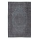 Modern Handmade Wool Area Rug in Gray & Soft Red, Turkish Low Pile Carpet for Home & Office