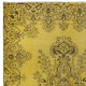 Yellow Handmade Area Rug for Modern Interiors, Vintage Turkish Medallion Design Carpet