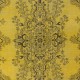 Yellow Handmade Area Rug for Modern Interiors, Vintage Turkish Medallion Design Carpet