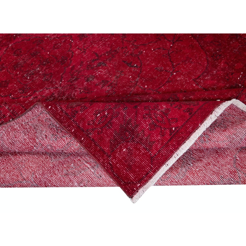 Decorative Red Area Rug, Room Size Handmade Turkish Carpet