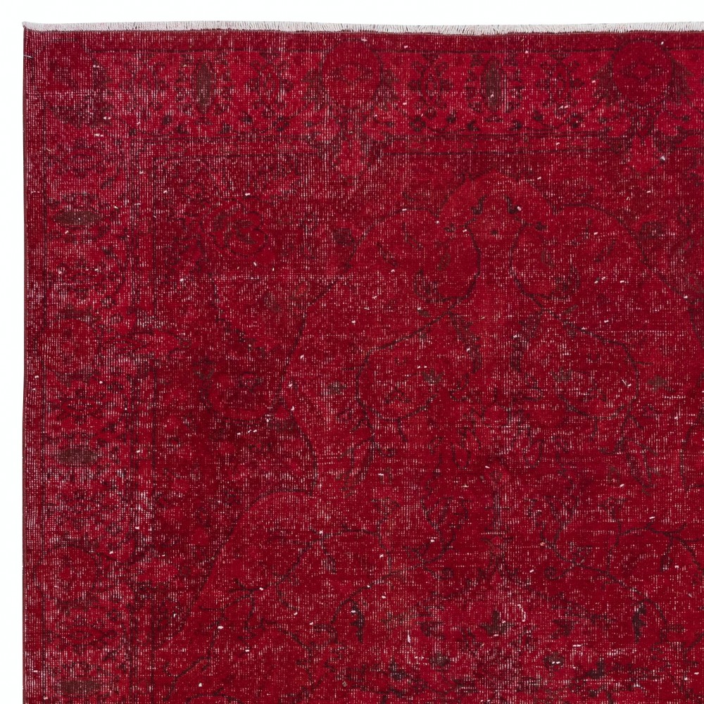 Decorative Red Area Rug, Room Size Handmade Turkish Carpet