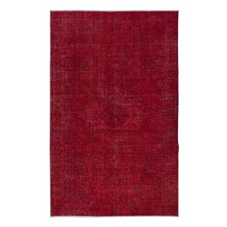 Decorative Red Area Rug, Room Size Handmade Turkish Carpet