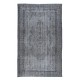 Hand Knotted Turkish Area Rug for Living Room Decor, Gray Handmade Kitchen Carpet for Kid's Room