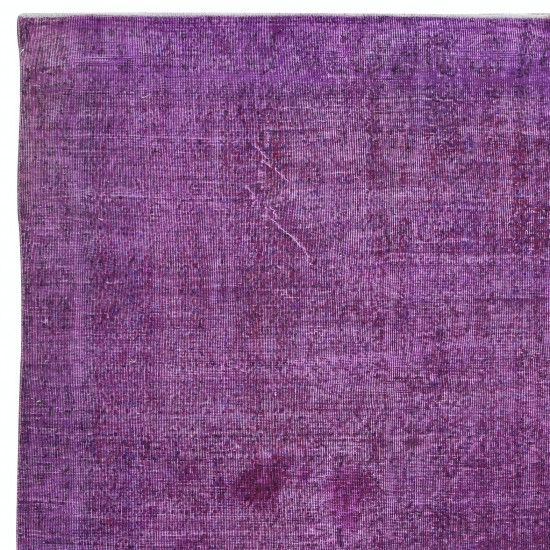 Plain Purple Handmade Indoor Outdoor Rug for Bedroom Aesthetic. Turkish Bohemian Carpet for Living Room