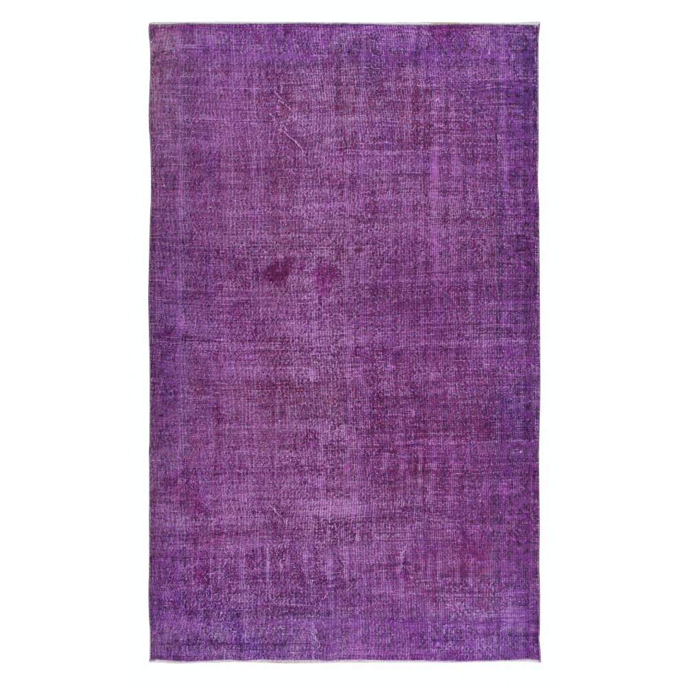 Plain Purple Handmade Indoor Outdoor Rug for Bedroom Aesthetic. Turkish Bohemian Carpet for Living Room