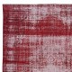 Shabby Chic Style Turkish Red Area Rug, Handmade Carpet, Woolen Floor Covering