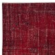 Handmade Turkish Dark Red Area Rug for Living Room, Modern Style Carpet for Dining Room