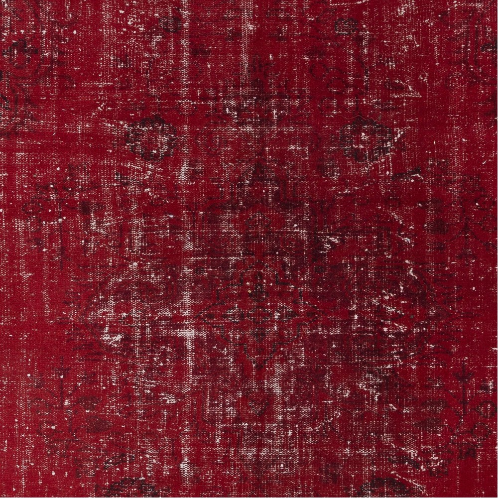 Handmade Turkish Dark Red Area Rug for Living Room, Modern Style Carpet for Dining Room
