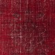 Handmade Turkish Dark Red Area Rug for Living Room, Modern Style Carpet for Dining Room
