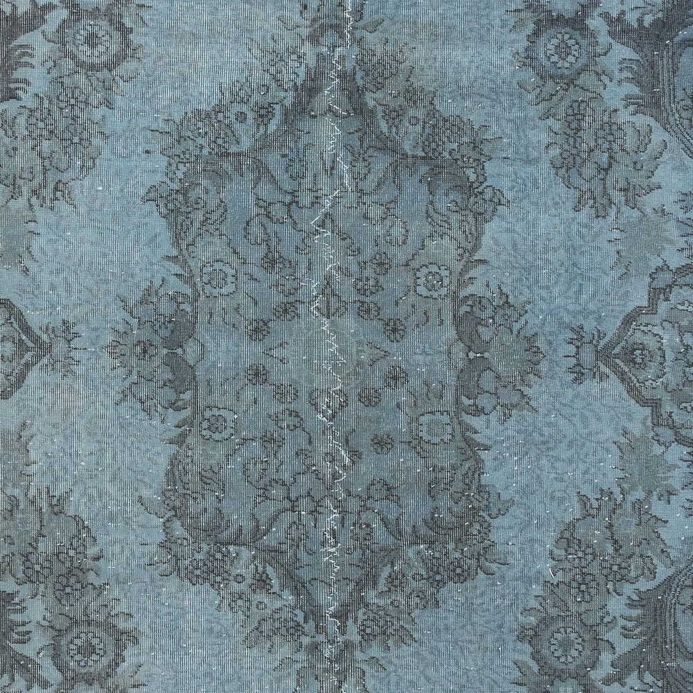 Contemporary Handmade Area Rug in Light Blue, Sky Blue Anatolian Low Pile Wool Carpet for Home & Office