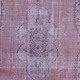 Modern Handmade Upcycled Turkish Rug in Lilac Purple for Living Room Decor
