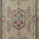 Vintage European Design Handmade Rug in Beige, Red and Green Colors