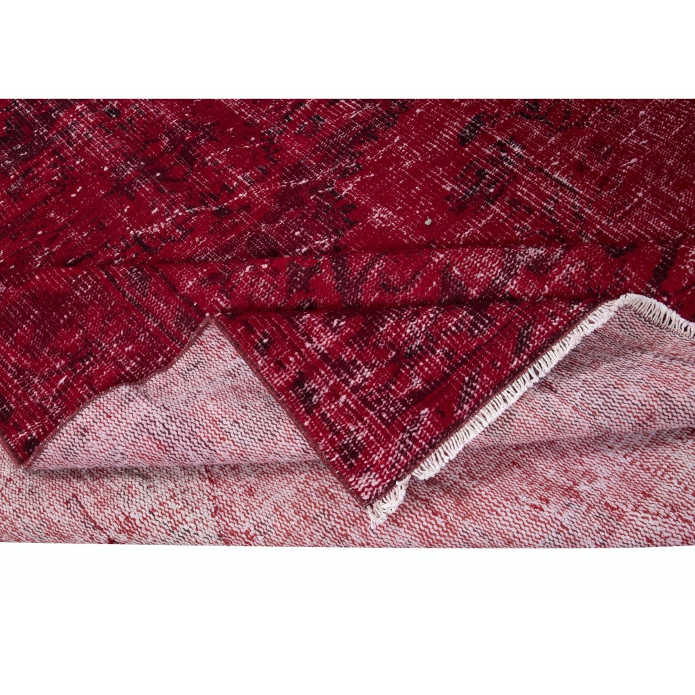 Authentic Turkish Handmade Area Rug in Dark Red, Great 4 Modern Interiors