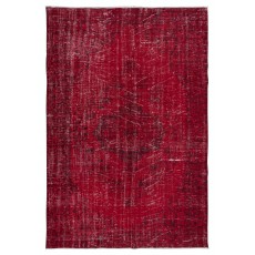 Authentic Turkish Handmade Area Rug in Dark Red, Great 4 Modern Interiors