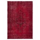 Authentic Turkish Handmade Area Rug in Dark Red, Great 4 Modern Interiors