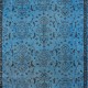 Blue Handmade Area Rug, Turkish Carpet for Dining Room & Entryway, Floor Covering for Living Room Decor