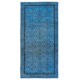 Blue Handmade Area Rug, Turkish Carpet for Dining Room & Entryway, Floor Covering for Living Room Decor