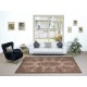 Brown Handmade Area Rug with Garden Design, Entryway Carpet, Kitchen Floor Covering