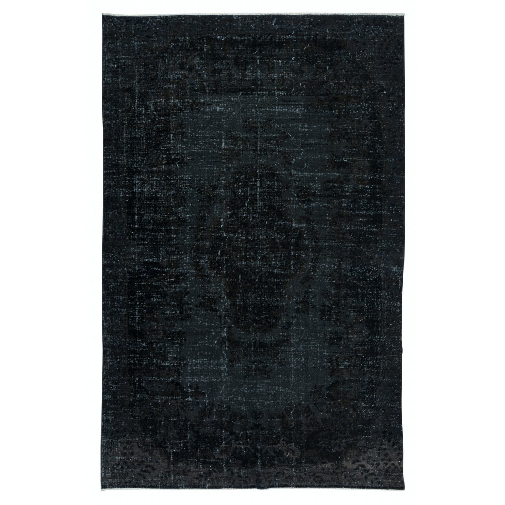 Black Handmade Turkish Rug for Living Room, Entrance, Bedroom, Dining Room & Kids Room