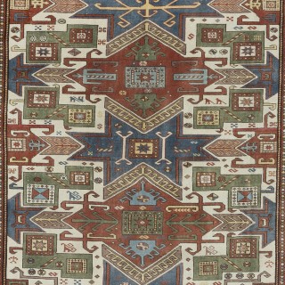 Vintage Caucasia Kazak Replika Star Kazak Rug. 100% Wool