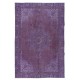 Fantastic Handmade Turkish Rug with Medallion Design & Purple Field, Art for the Floor, Modern Home Decor Carpet