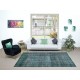 Distressed Dark Green Rug, Handmade Turkish Carpet, Floor Covering