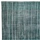 Distressed Dark Green Rug, Handmade Turkish Carpet, Floor Covering