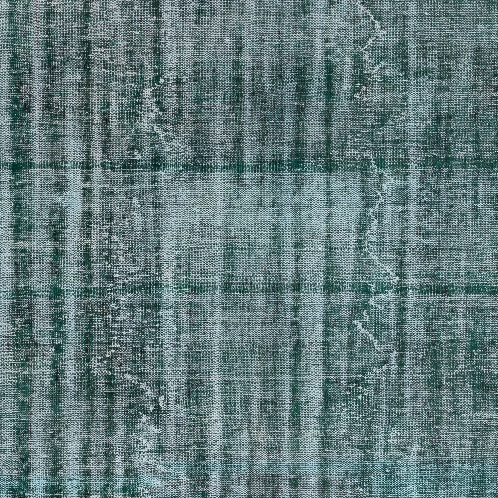 Distressed Dark Green Rug, Handmade Turkish Carpet, Floor Covering