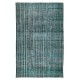 Distressed Dark Green Rug, Handmade Turkish Carpet, Floor Covering