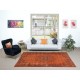 Modern Handmade Turkish Area Rug in Orange Colors