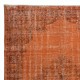 Modern Handmade Turkish Area Rug in Orange Colors