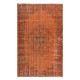 Modern Handmade Turkish Area Rug in Orange Colors