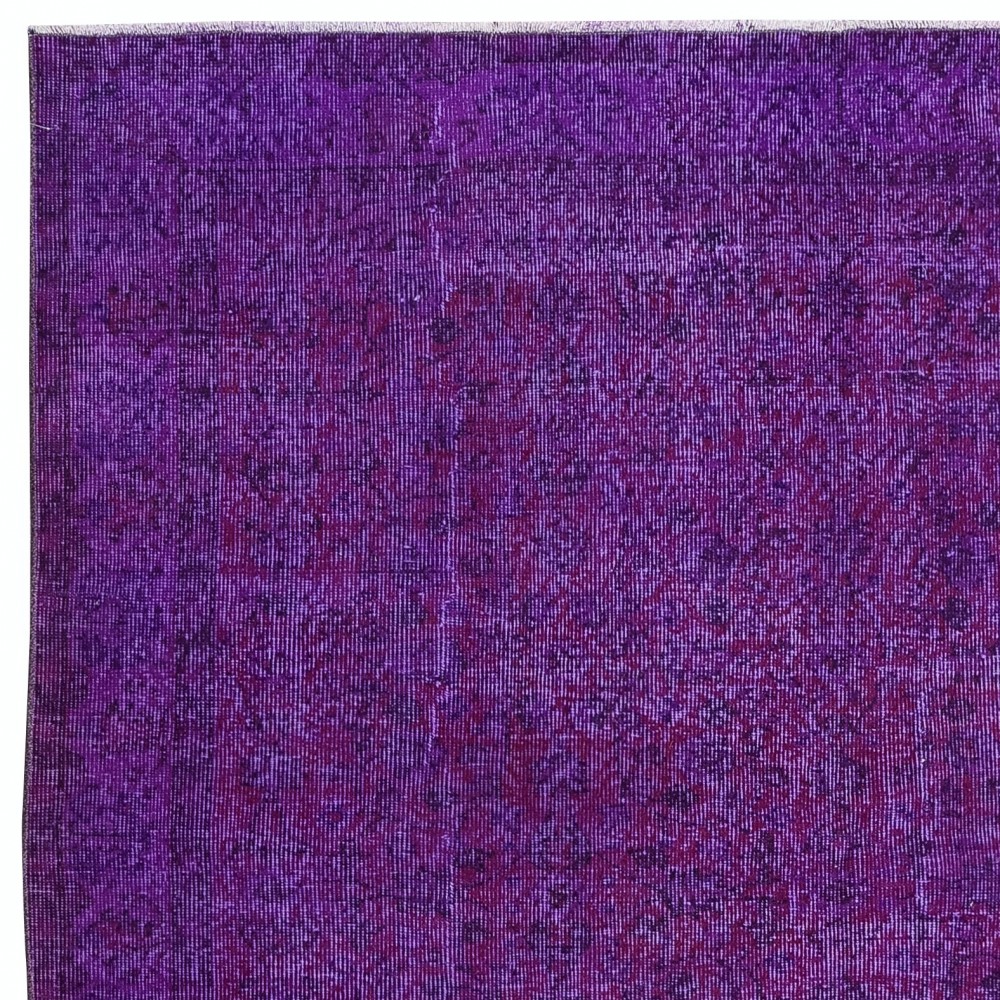 Contemporary Wool Area Rug in Purple, Hand-Knotted in Turkey